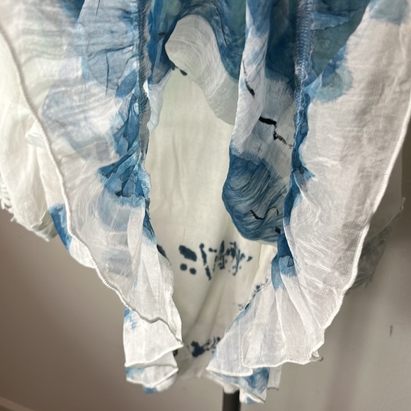 Adore NWT Italian Silk Designer Top tie-dye floral lace beautiful unique piece - Picture 4 of 8